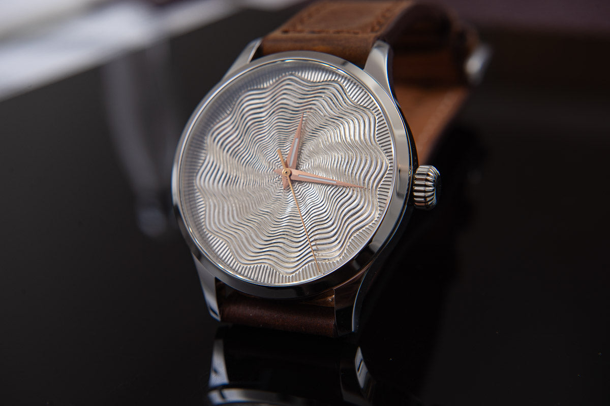 trenyo Tidal Free-hand Guilloche dial with 925 silver