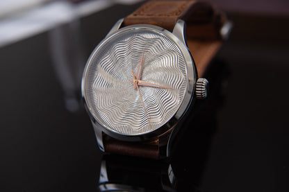trenyo Tidal Free-hand Guilloche dial with 925 silver