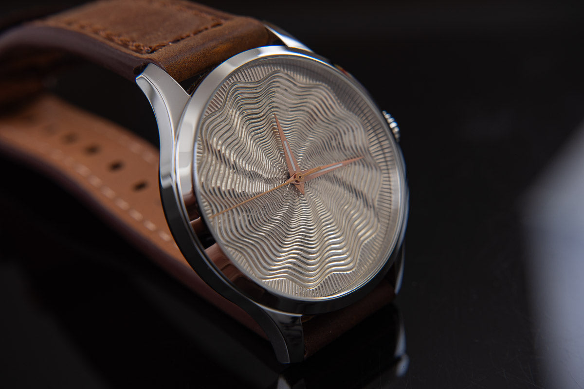 trenyo Tidal Free-hand Guilloche dial with 925 silver