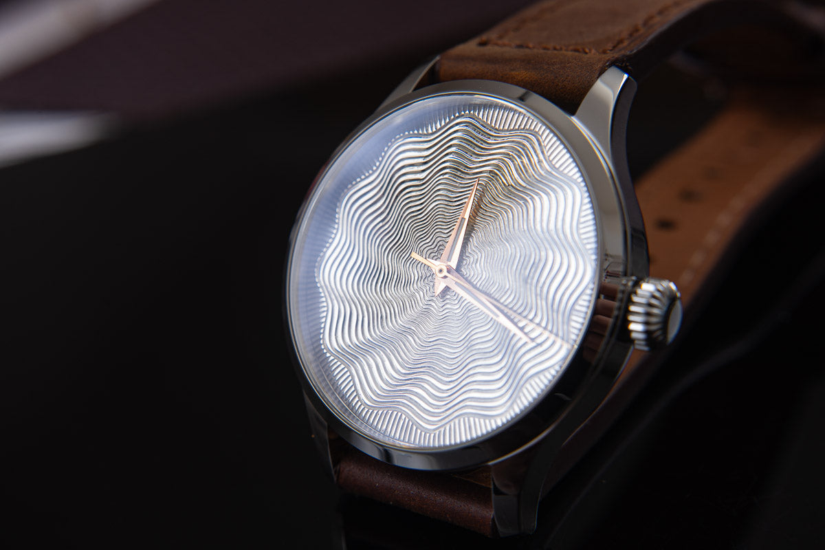 trenyo Tidal Free-hand Guilloche dial with 925 silver