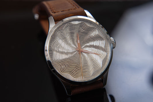 trenyo Tidal Free-hand Guilloche dial with 925 silver