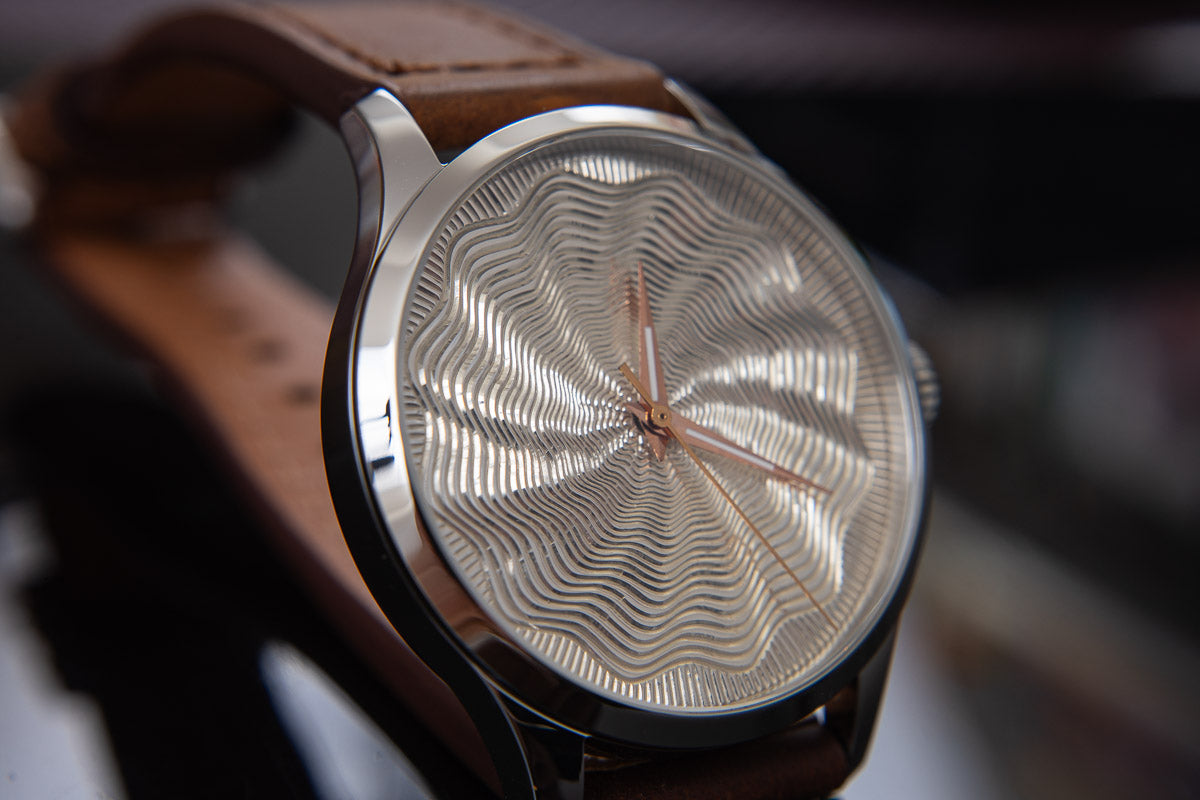 trenyo Tidal Free-hand Guilloche dial with 925 silver