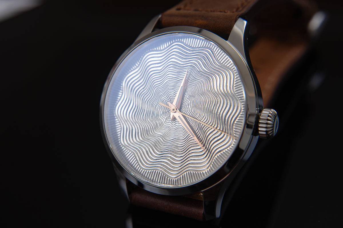 trenyo Tidal Free-hand Guilloche dial with 925 silver