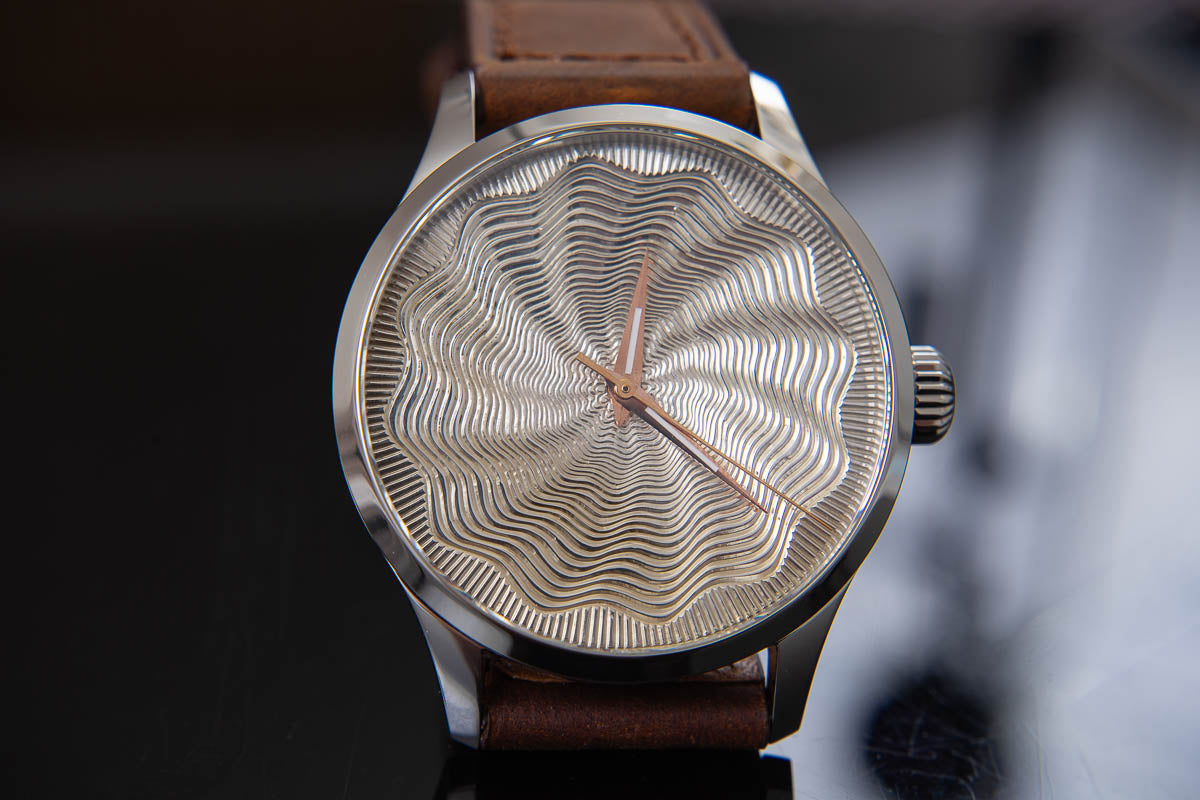 trenyo Tidal Free-hand Guilloche dial with 925 silver