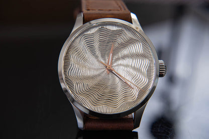 trenyo Tidal Free-hand Guilloche dial with 925 silver