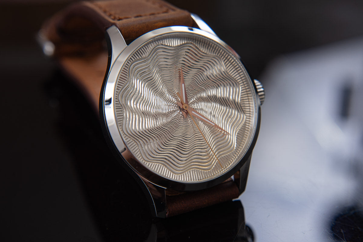 trenyo Tidal Free-hand Guilloche dial with 925 silver