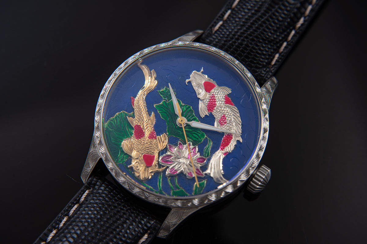 trenyo Koi Pond Unique Piece in 14k Yellow gold and 999 Silver