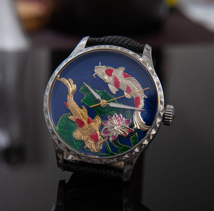 trenyo Koi Pond Unique Piece in 14k Yellow gold and 999 Silver