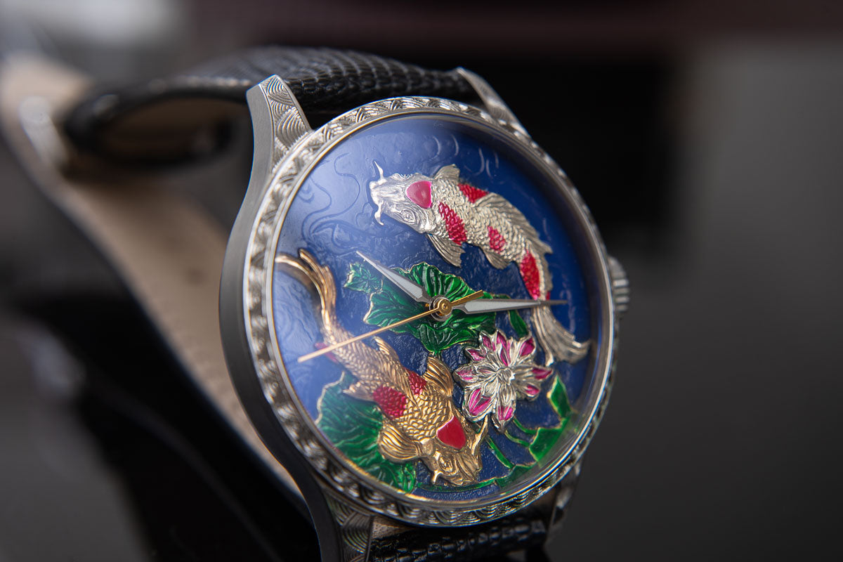 trenyo Koi Pond Unique Piece in 14k Yellow gold and 999 Silver